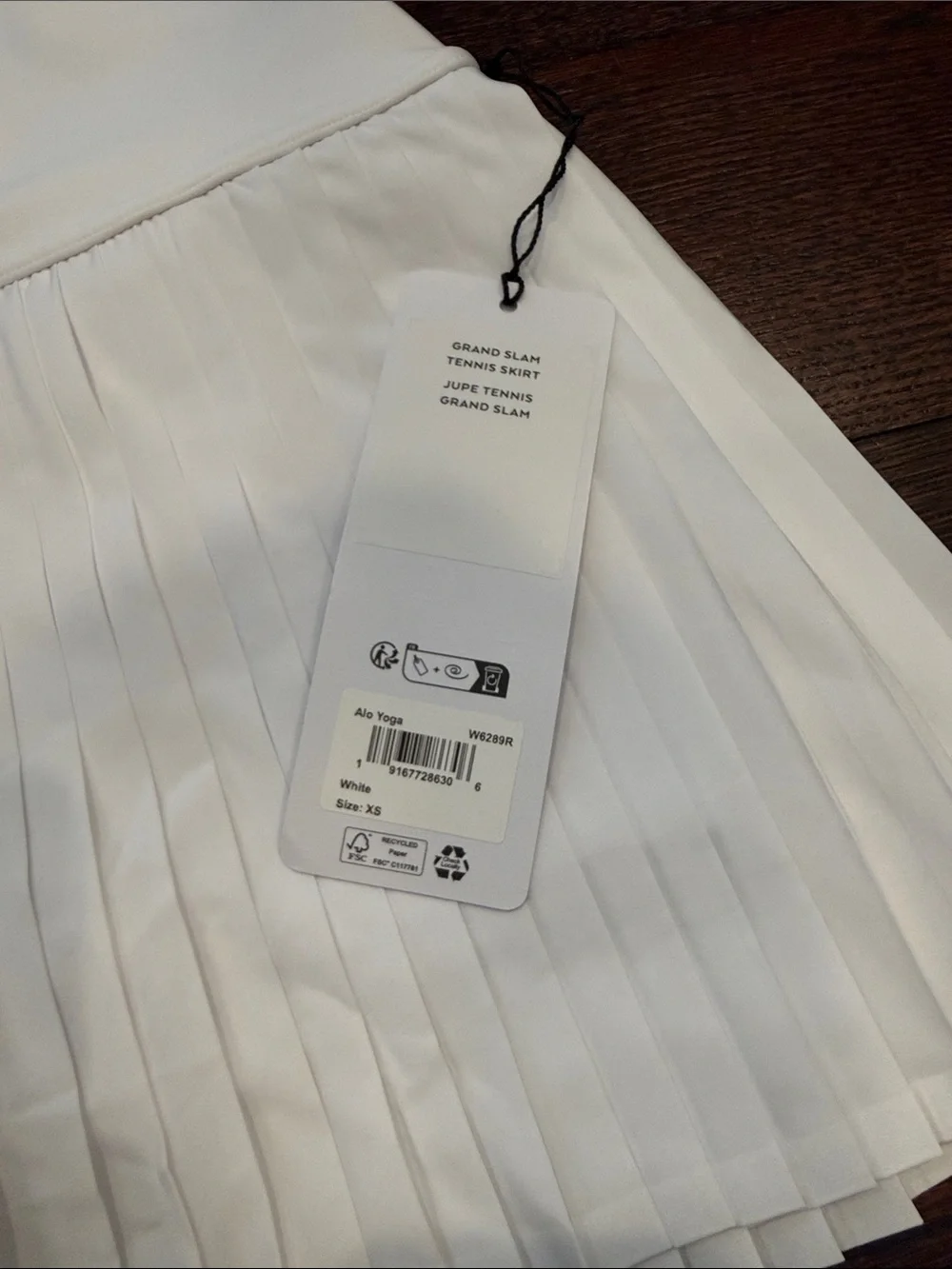 ALO Yoga White Pleated Skater Skirt